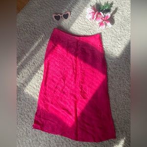 Hot pink midi skirt